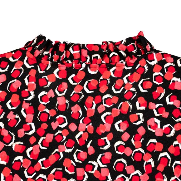 Phoebe Buffay Style Bubblegum Lookalike Top Size XL Ruffled Pink Red Polka Dot - Picture 5 of 6